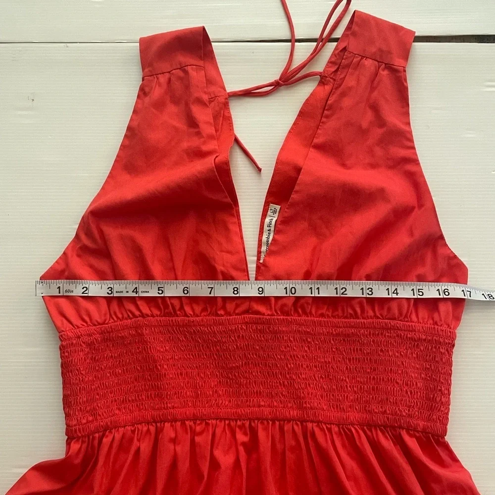 Abercrombie and Fitch Smocked Waist Tiered Midi / Maxi Dress Size LT